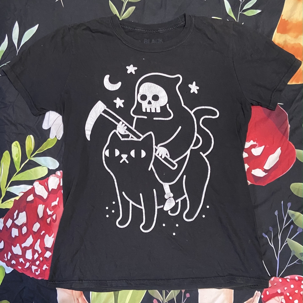 Death Rides a Black Cat Graphic Tee